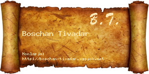Boschan Tivadar névjegykártya